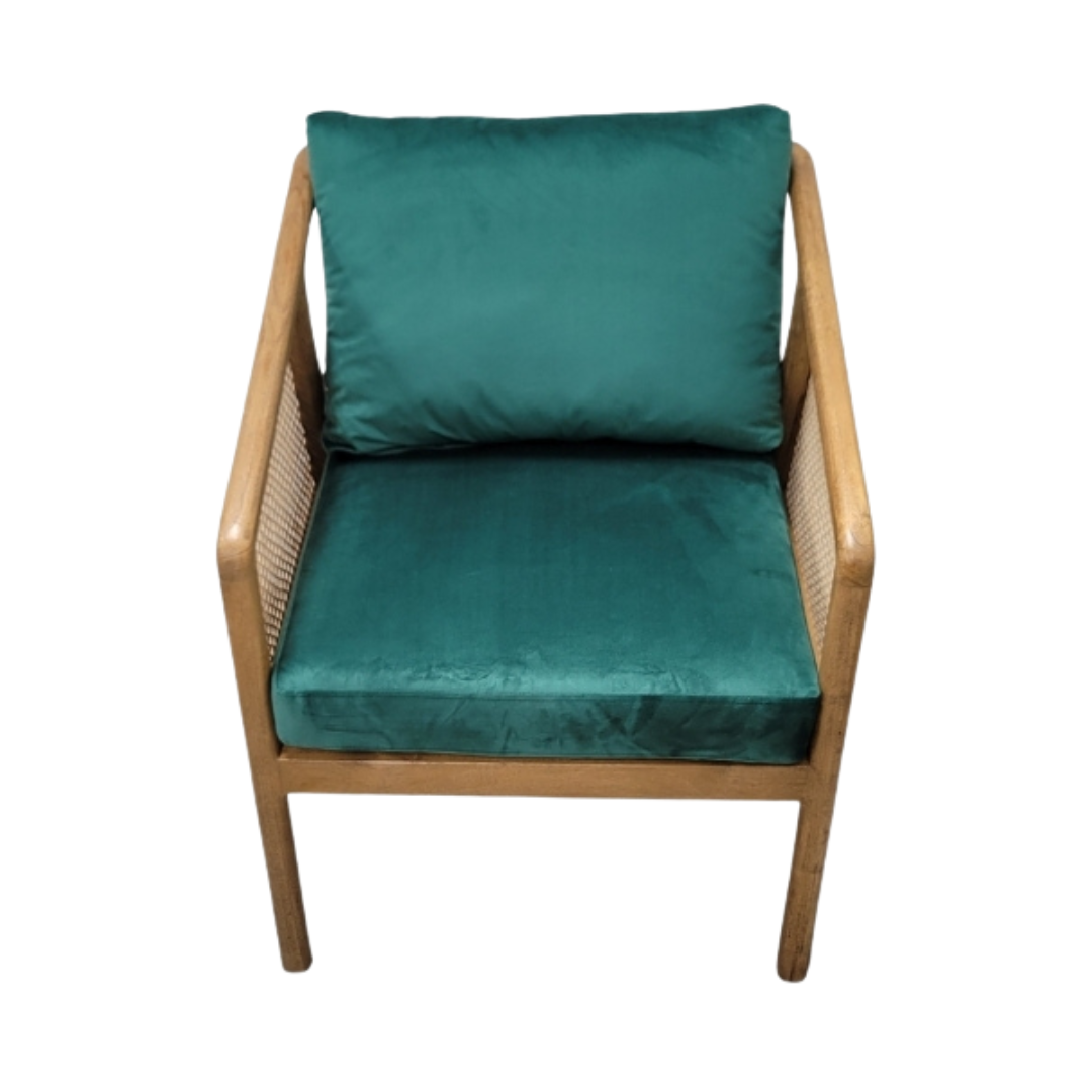 Rattan Green Accent Chair