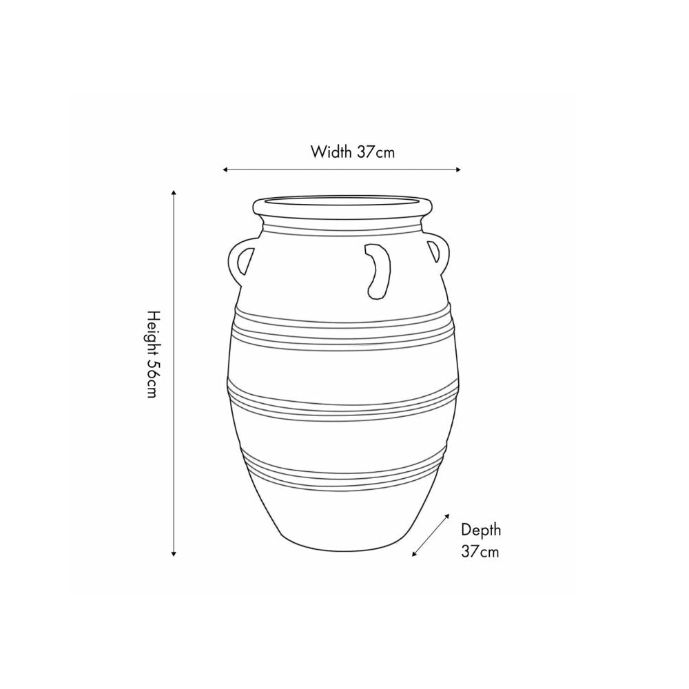 Fibrestone Grey Wash Decorative with Handles Large Vase