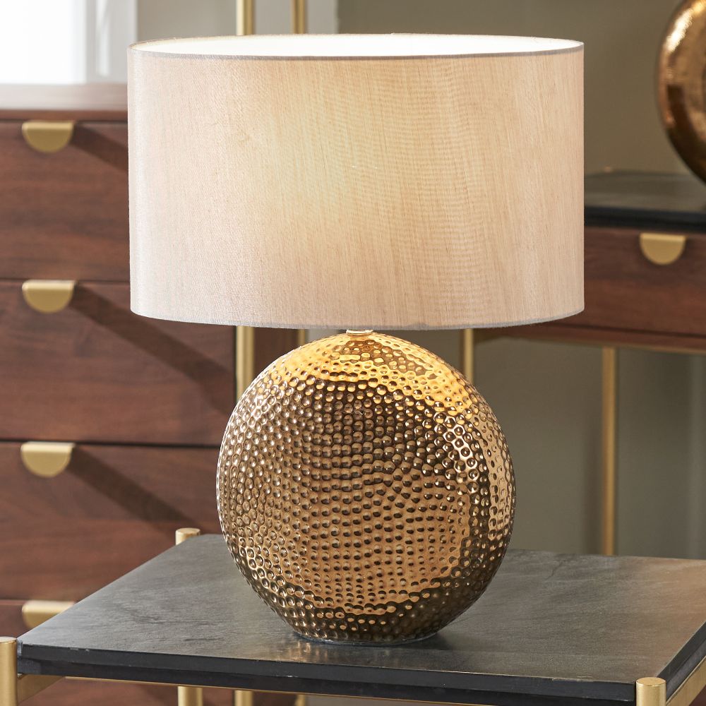 Mabel Ceramic Bronze Dot Textured Table Lamp