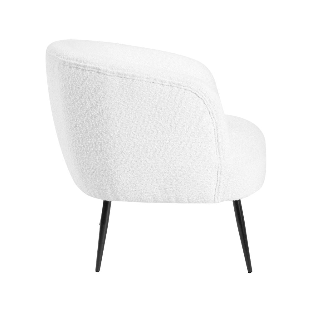 Siena Bouclé Fabric and Black Metal Tub Armchair