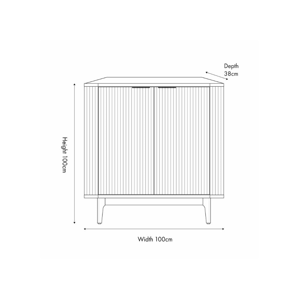 Raie Dark Brown Pine Wood Sideboard