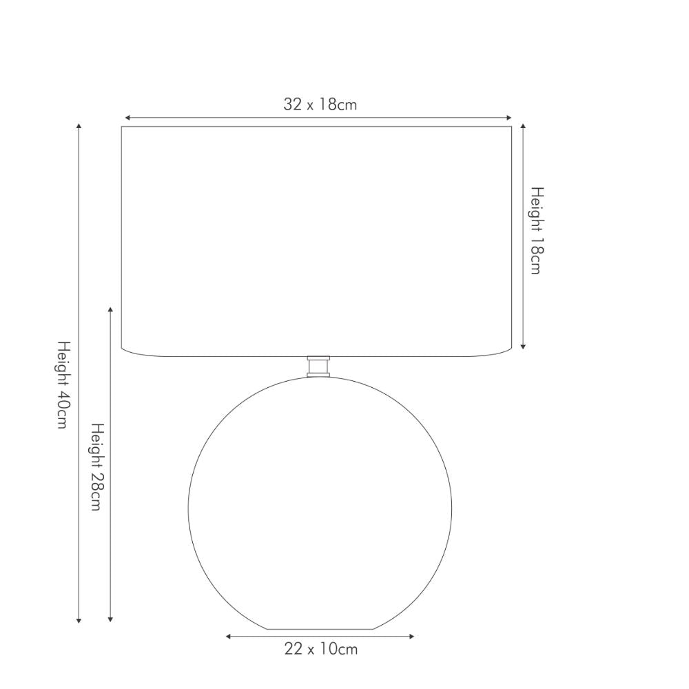Ceramic Mabel Silver Dot Textured Table Lamp
