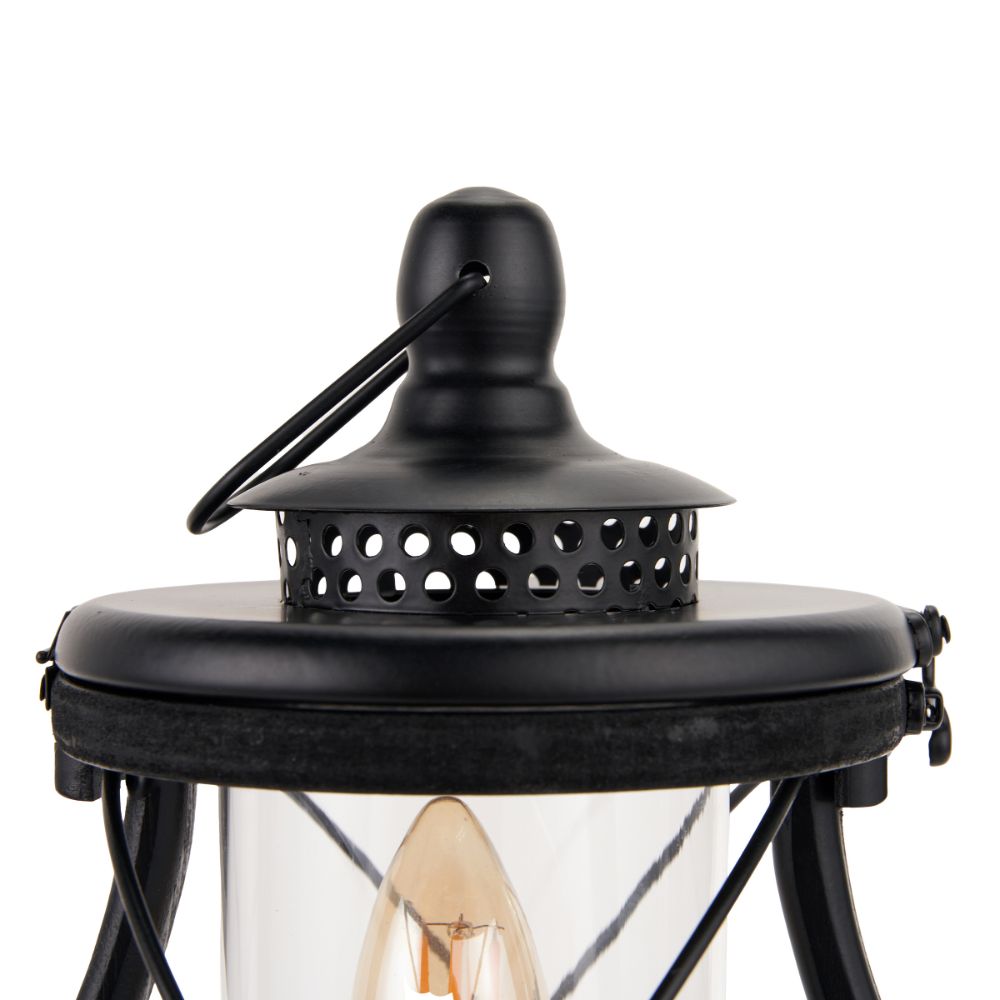 Gibson Pine Wood White Lantern Table Lamp