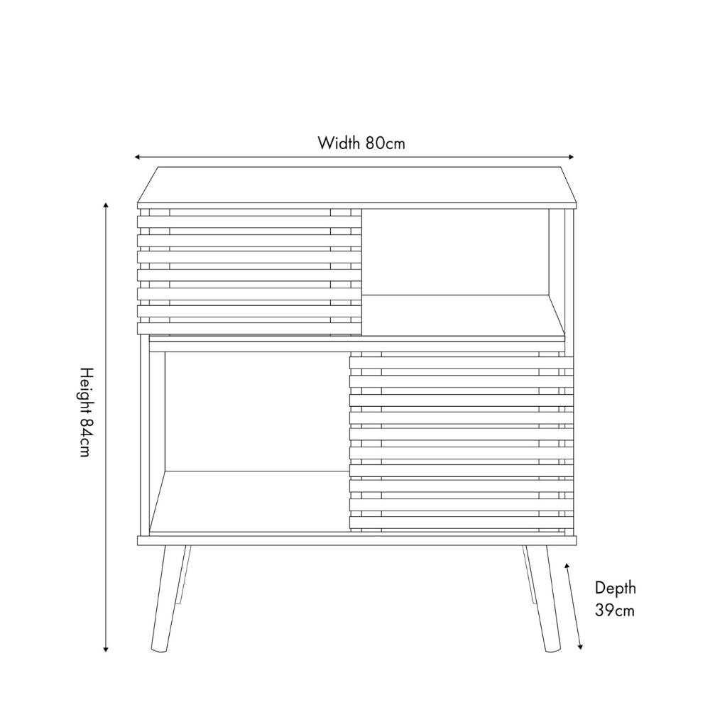 Larvik Natural Eucalyptus Wood 2 Door 2 Shelf Unit