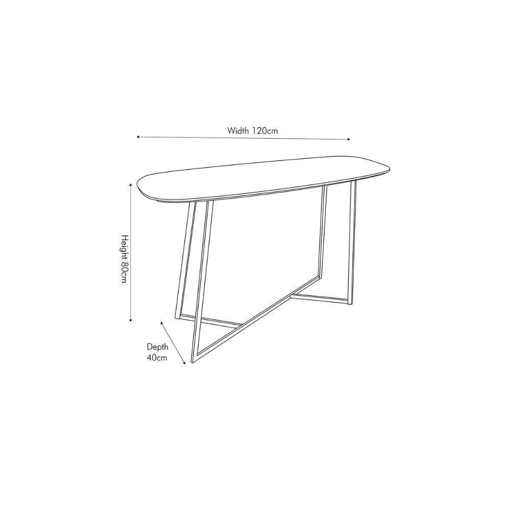 Ukiah Grey Oak Veneer Console Table