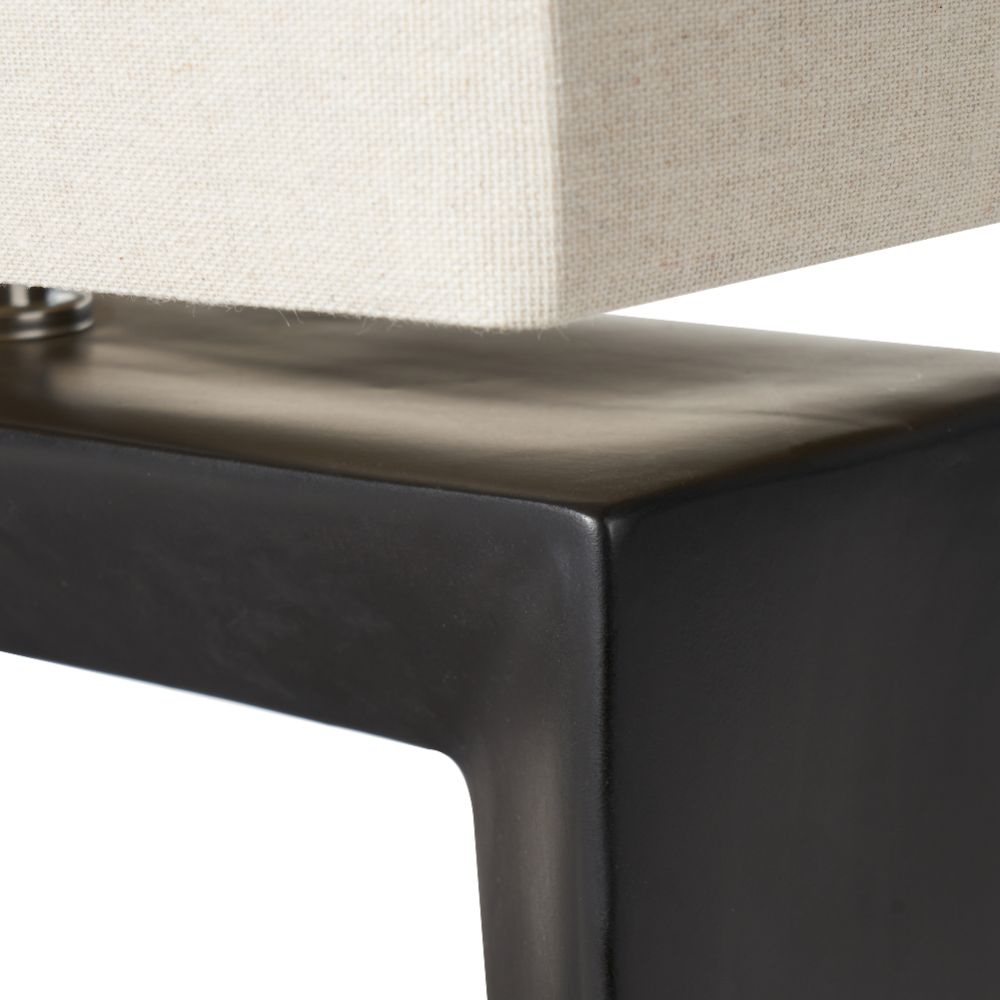 Ceramic Block Black Rectangular Table Lamp