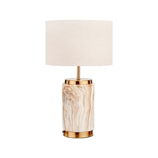 Carrara Ceramic Natural Stone Effect Table Lamp