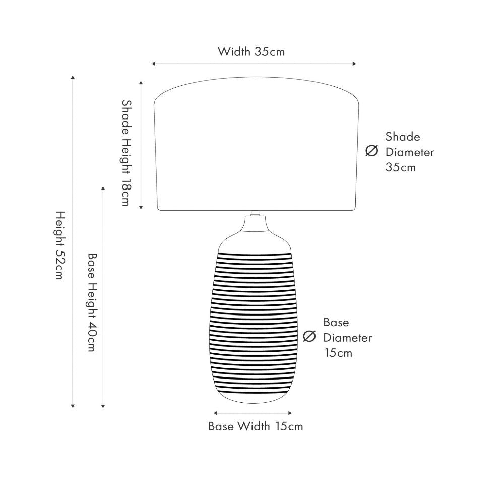 Caspian Mango Wood Natural Grooved Table Lamp