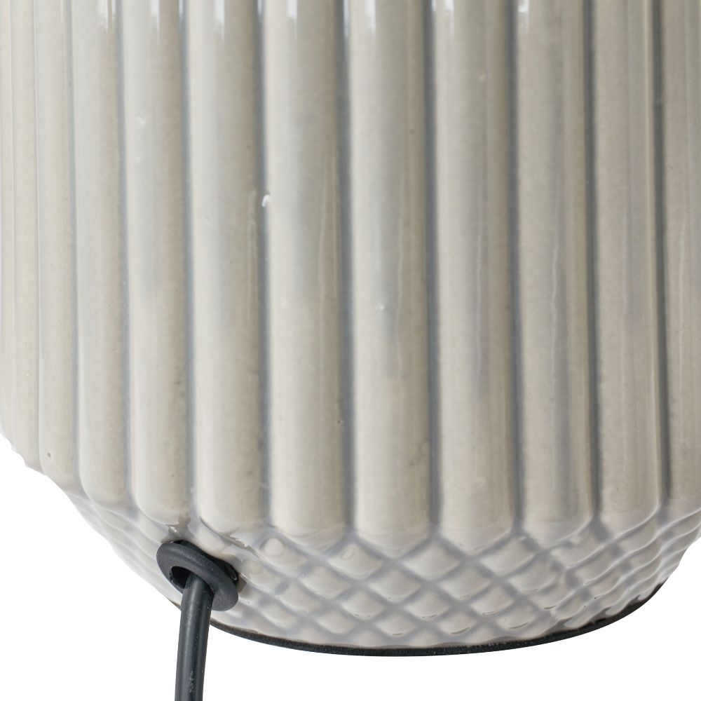 Ceramic Meribel Grey Geo Textured Tall Table Lamp