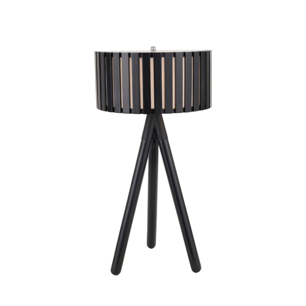 Rabanne Slatted Pine Wood Tripod Table Lamp