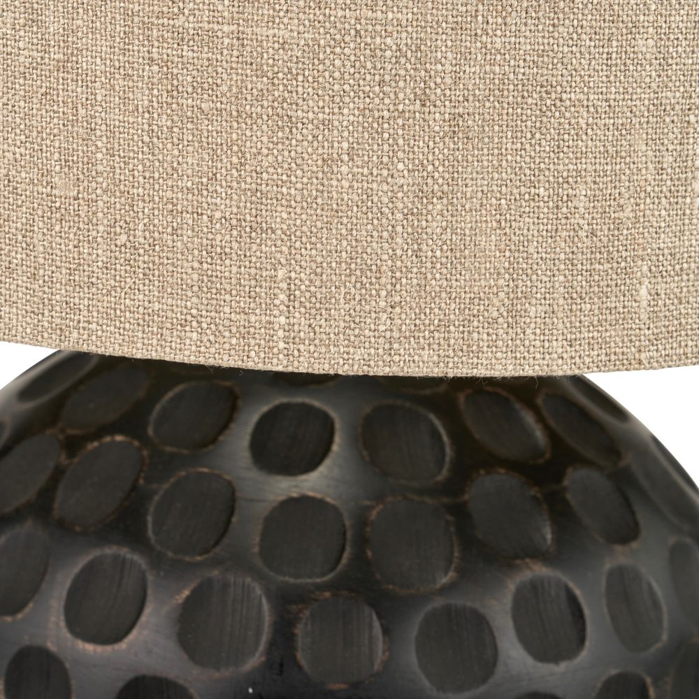 Dante Mango Wood Antique Black Table Lamp