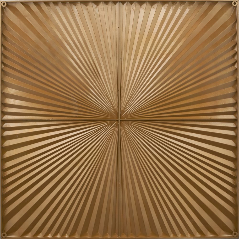 Metal White and Gold Sunburst Wall Art