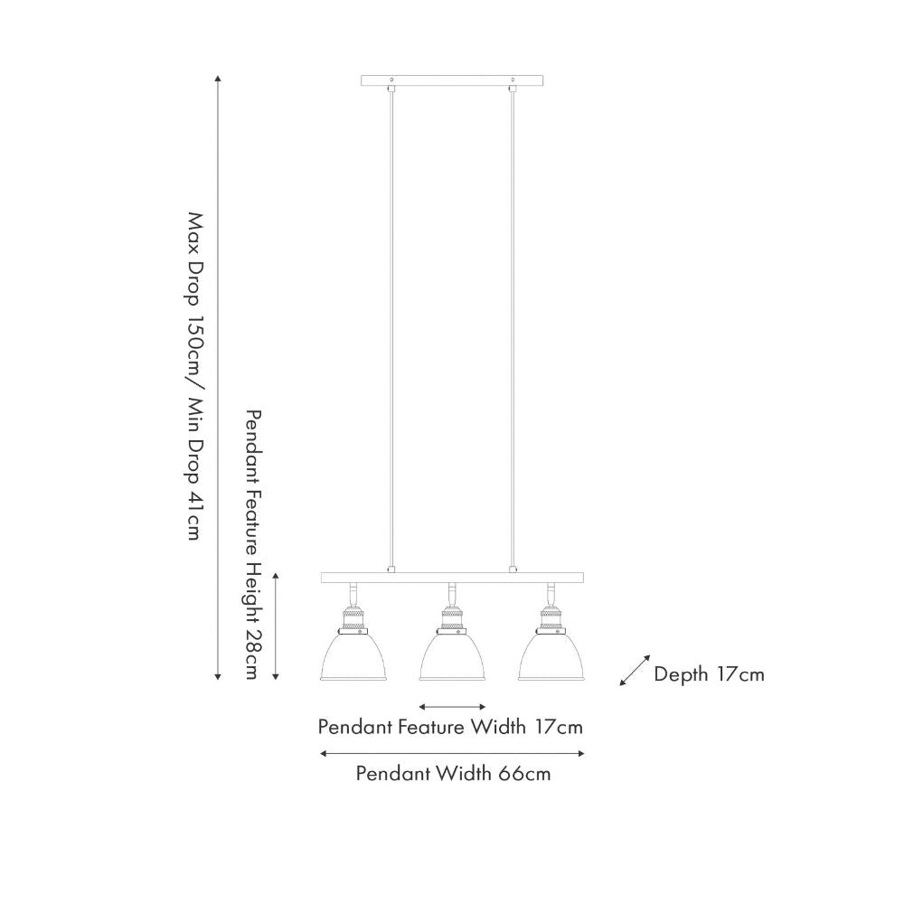 Augusto Black and Gold Task Bar Pendant