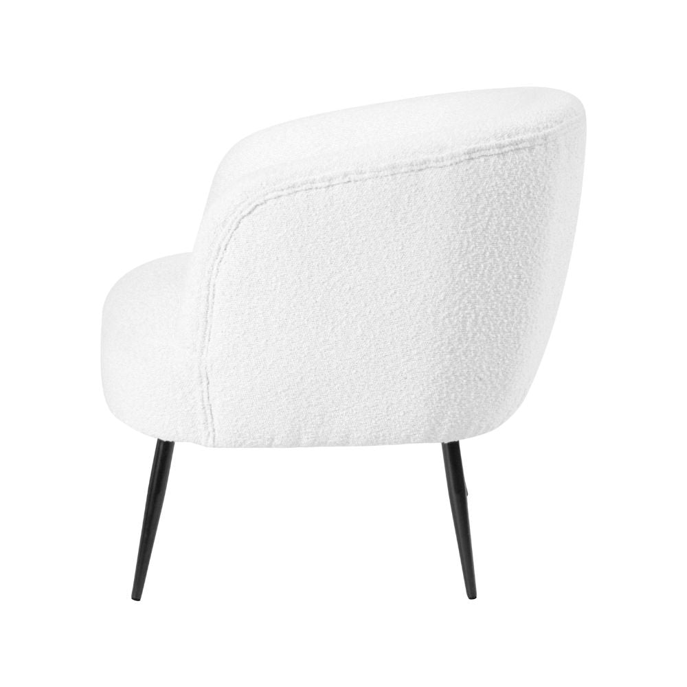 Siena Bouclé Fabric and Black Metal Tub Armchair