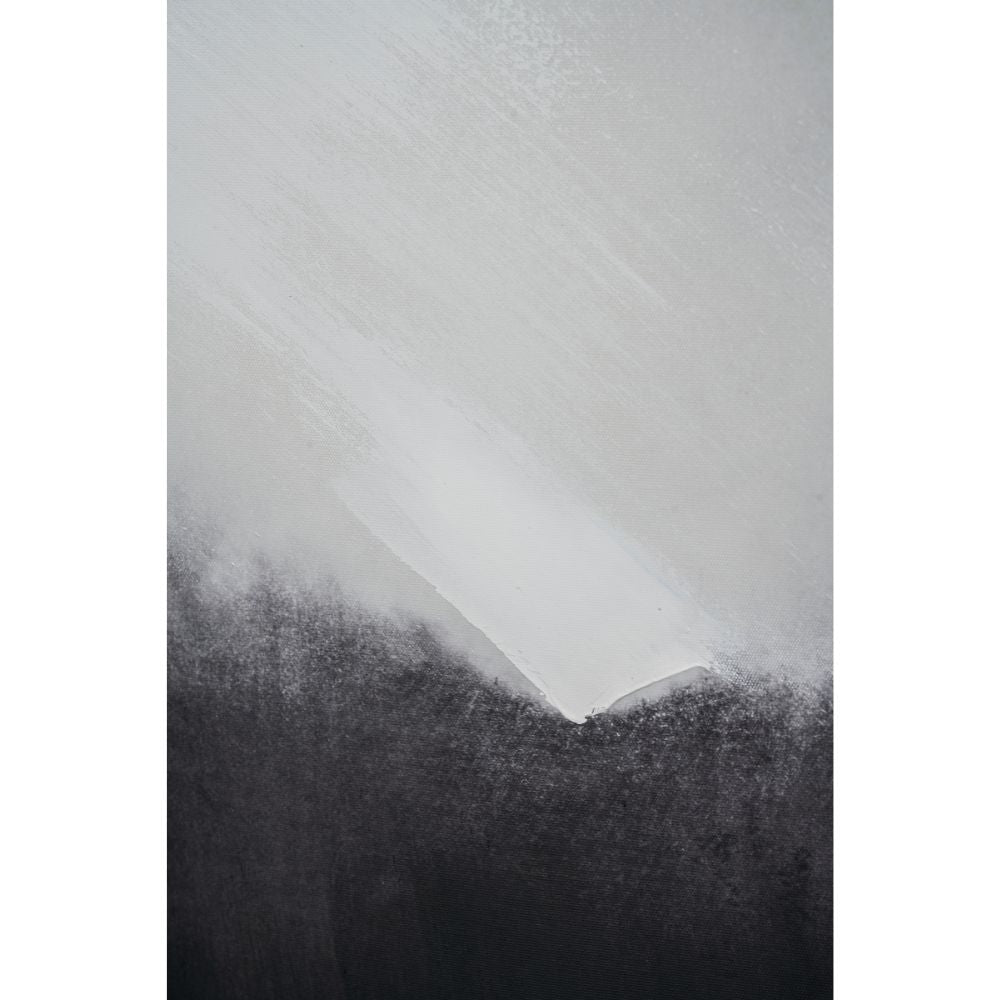 Square Canvas Monochrome Abstract with Black Frame