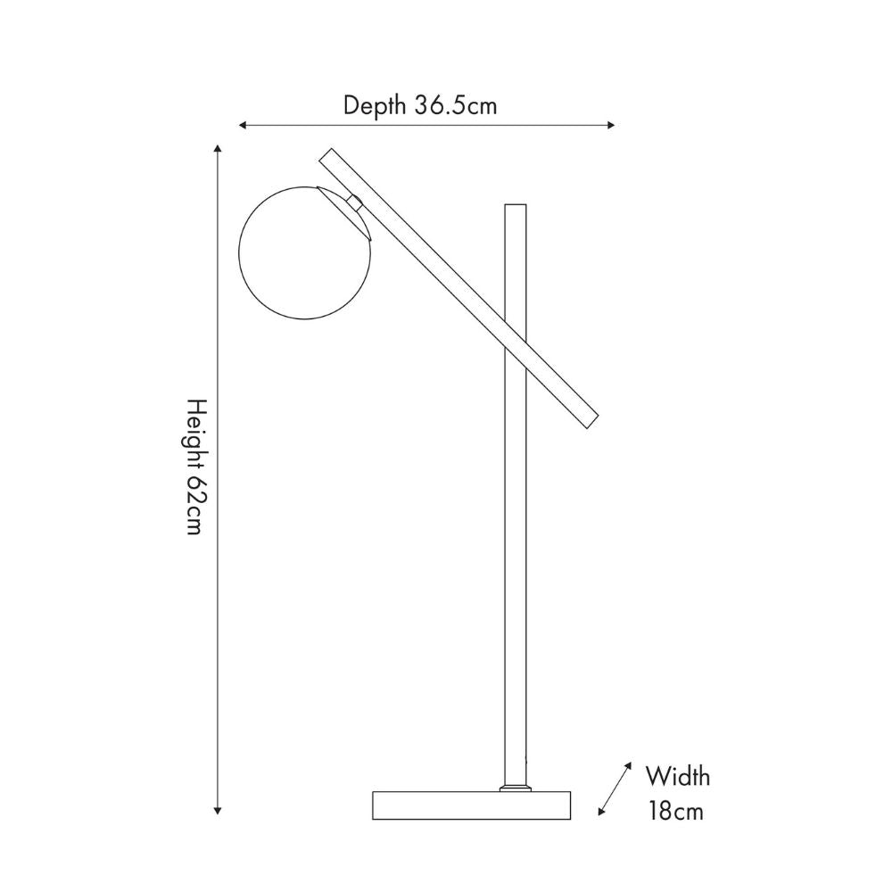 Wanda White Orb and Black Metal Table Lamp