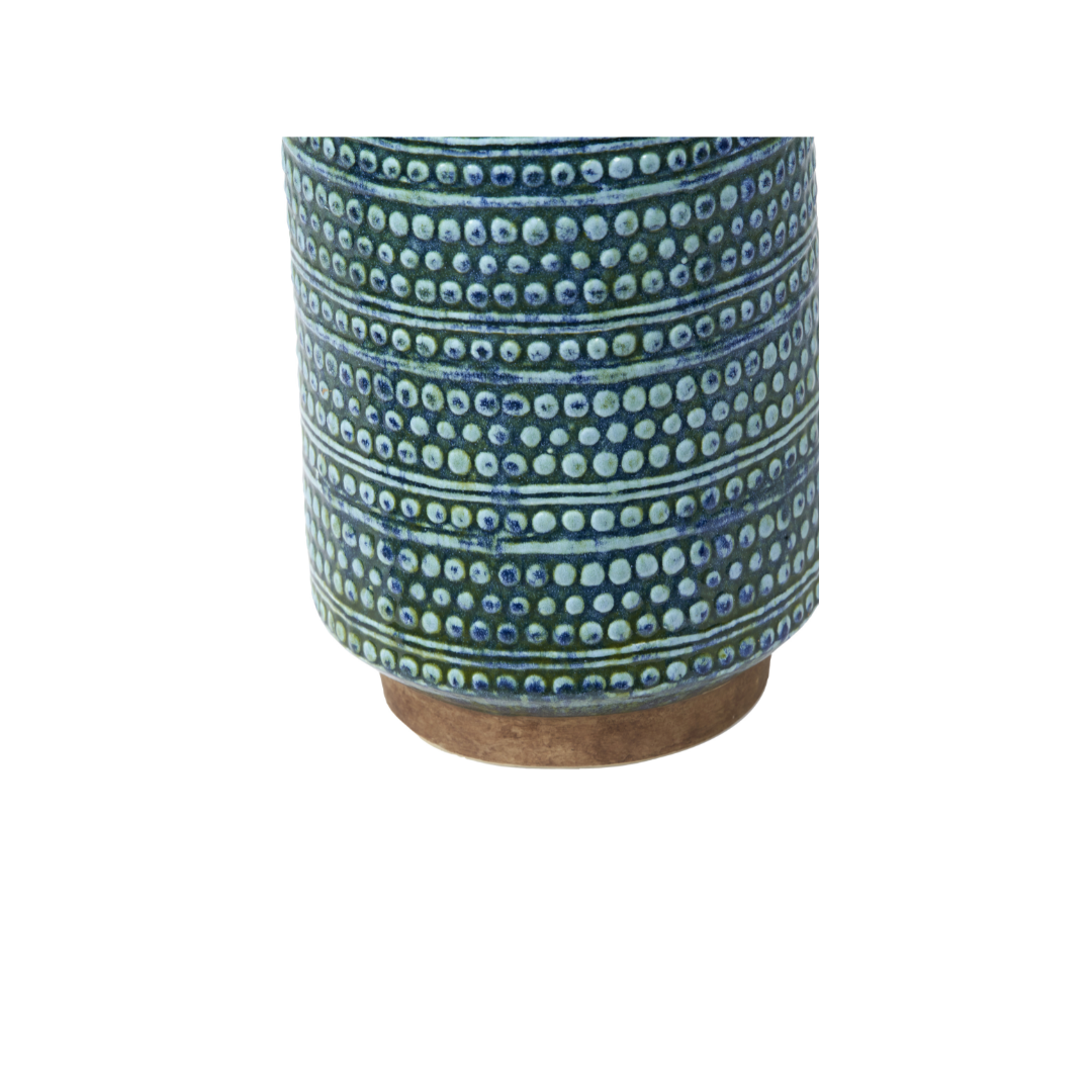 Theano Dot Design Blue Glaze Vase