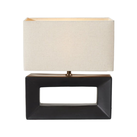 Ceramic Block Black Rectangular Table Lamp