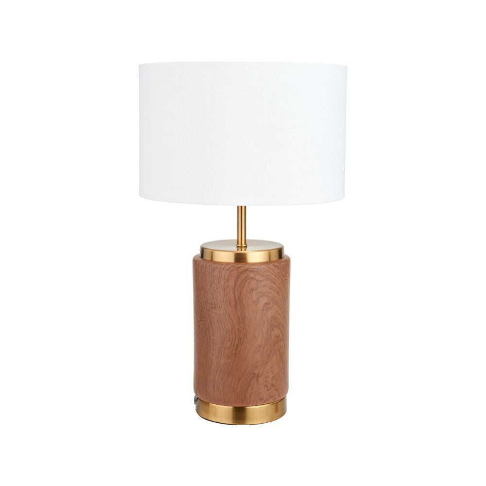 Carrara Ceramic Wood Effect Table Lamp