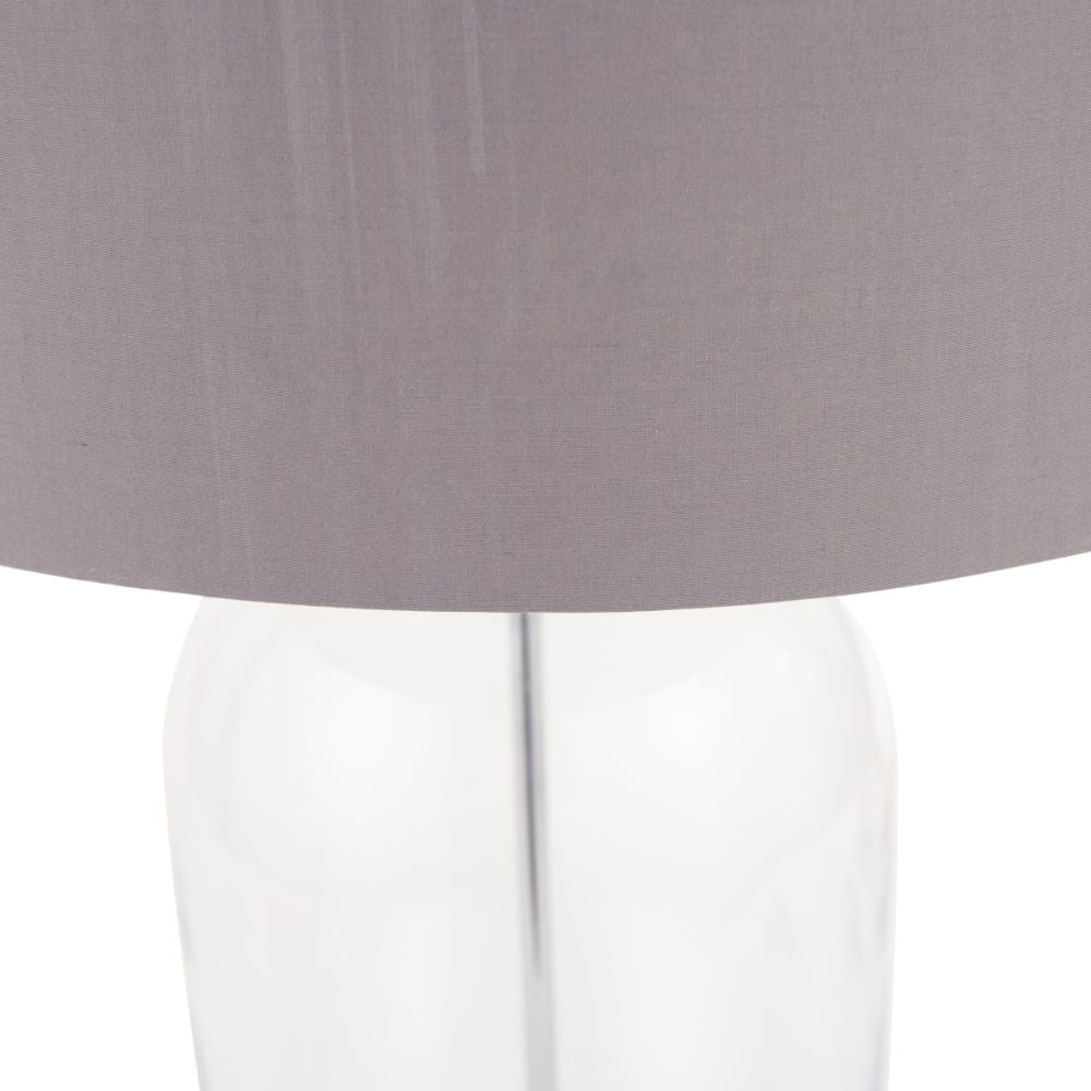 Cloche Clear Glass and Silver Table Lamp