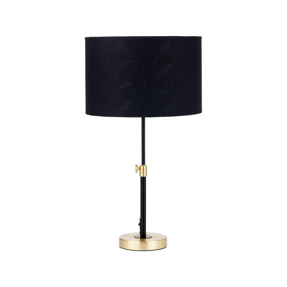 Bryce Black and Gold Metal Rise and Fall Table Lamp