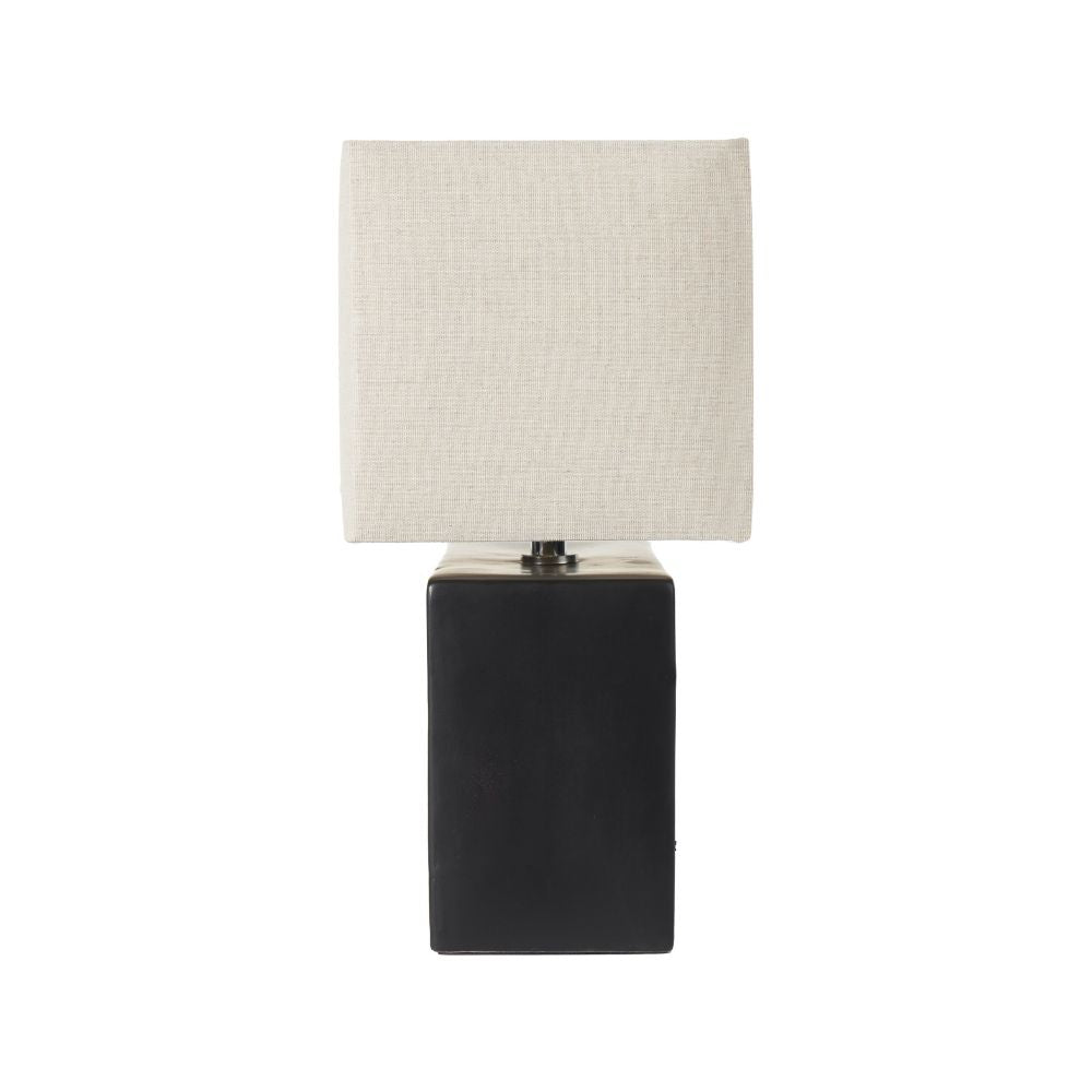 Ceramic Block Black Rectangular Table Lamp