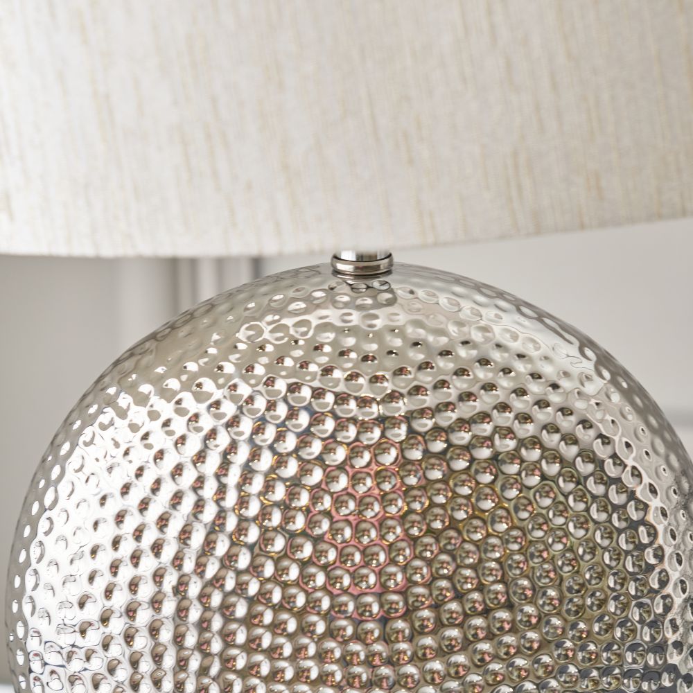 Ceramic Mabel Silver Dot Textured Table Lamp
