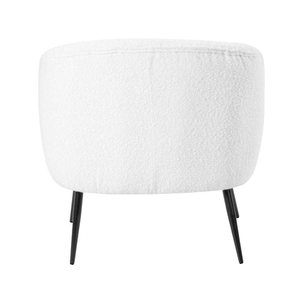 Siena Bouclé Fabric and Black Metal Tub Armchair