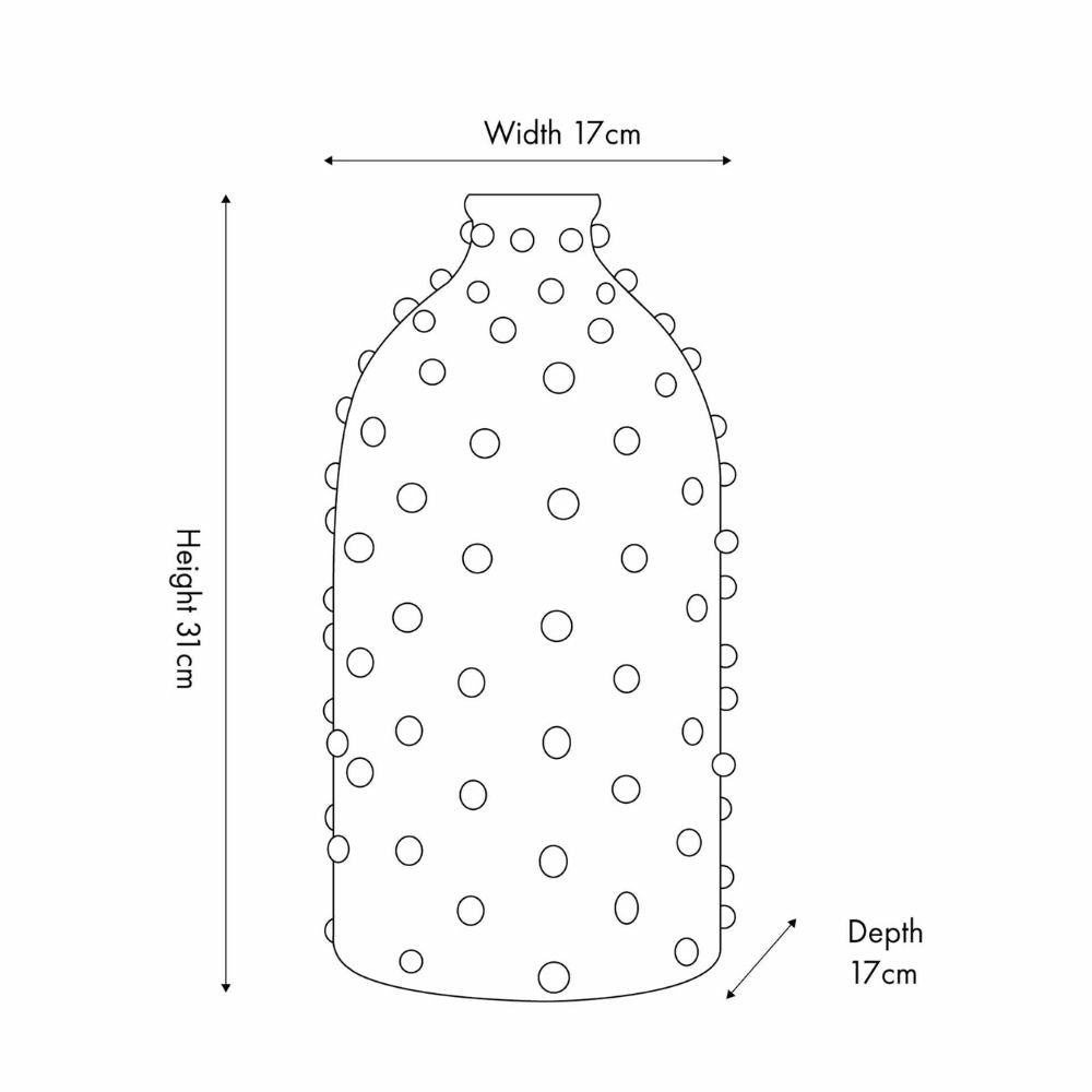 Kali Textured Dot Stoneware Vase