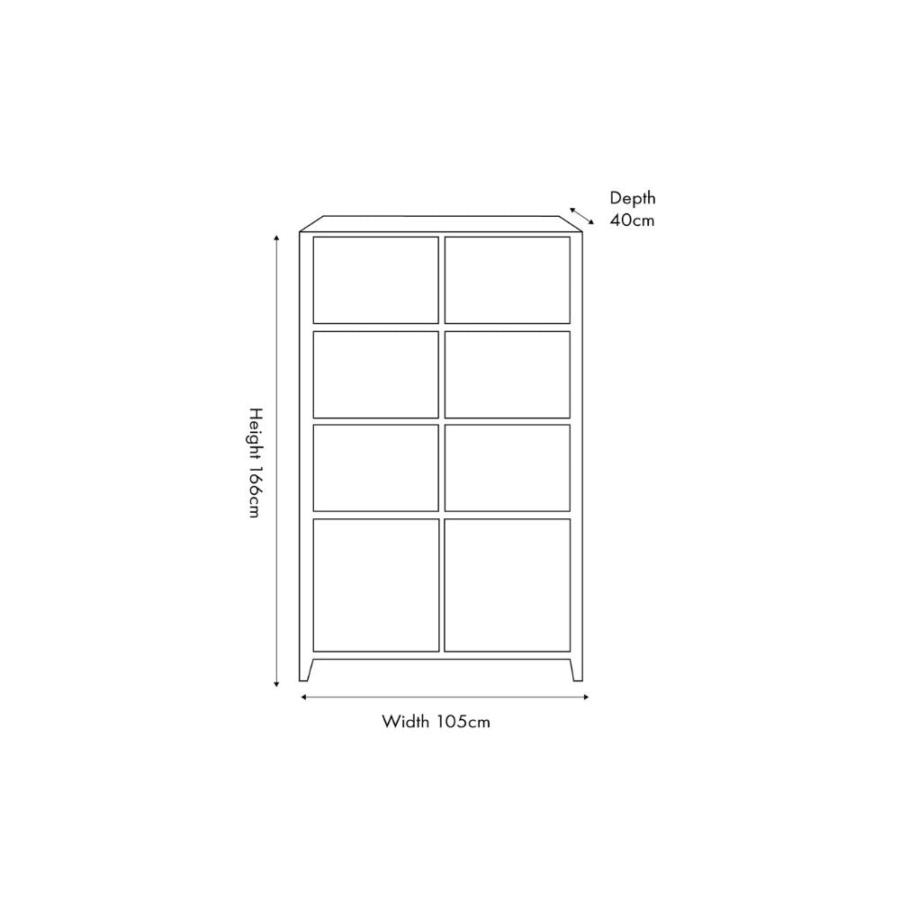 Khao Mango Wood 2 Door 6 Niche Shelf Unit