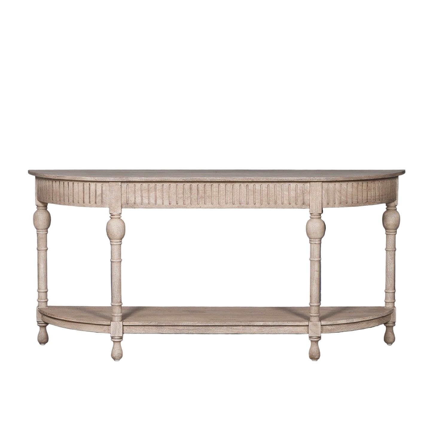 Everden Curved Acacia Wood Console Table