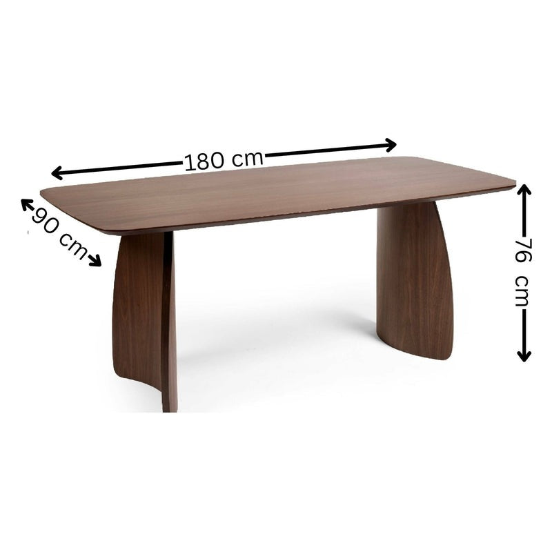 Artemis Walnut Curved Leg Dining Table