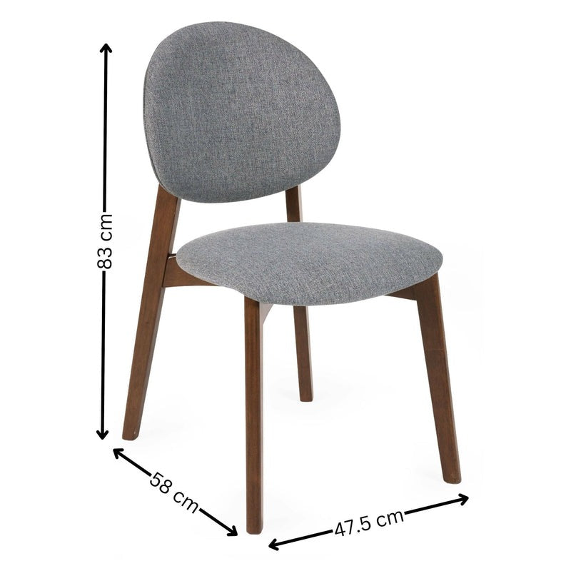 Artemis Walnut and Grey Dining Chairs (Set of 2)
