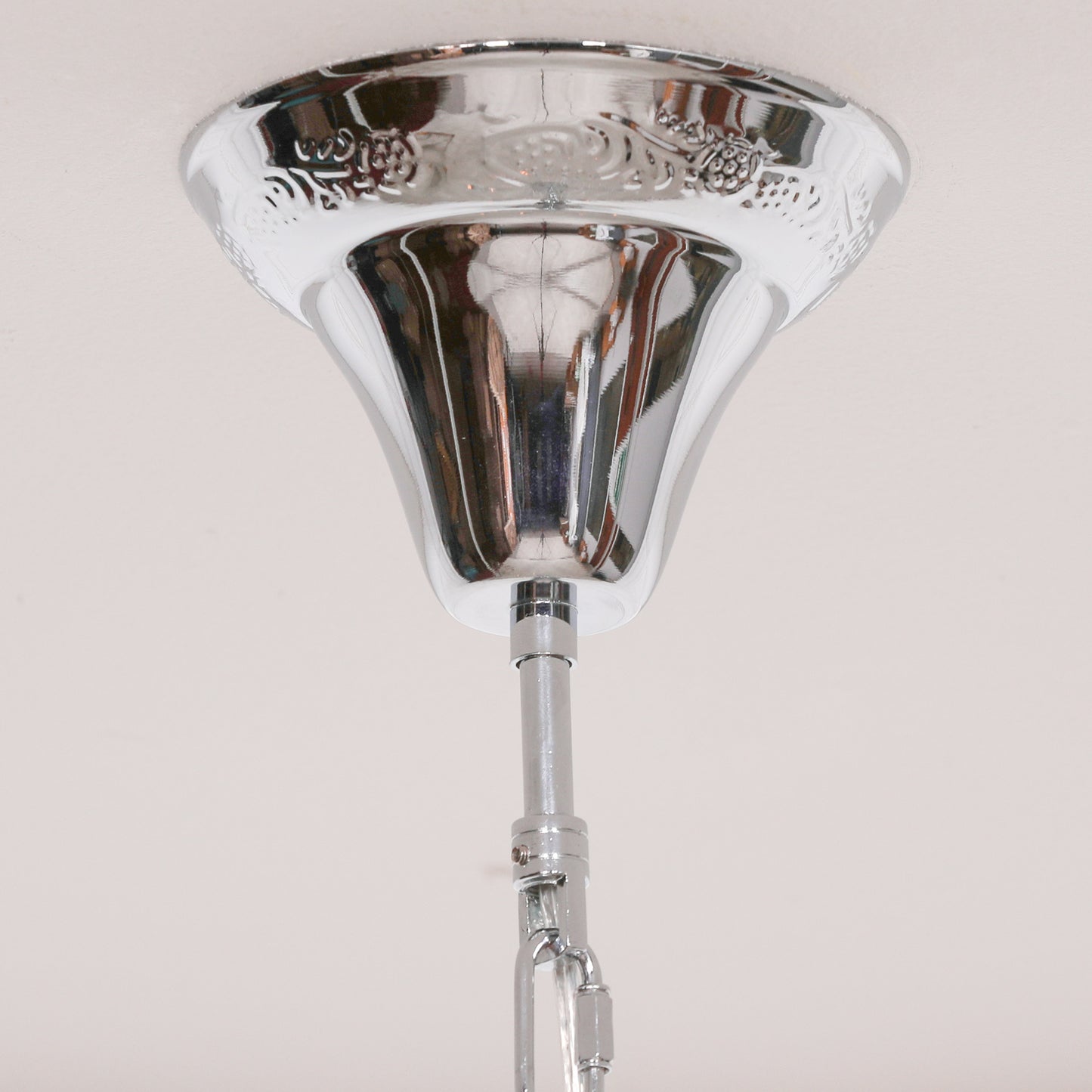 Elbright 6-Branch Chrome Shallow Cut Glass Chandelier