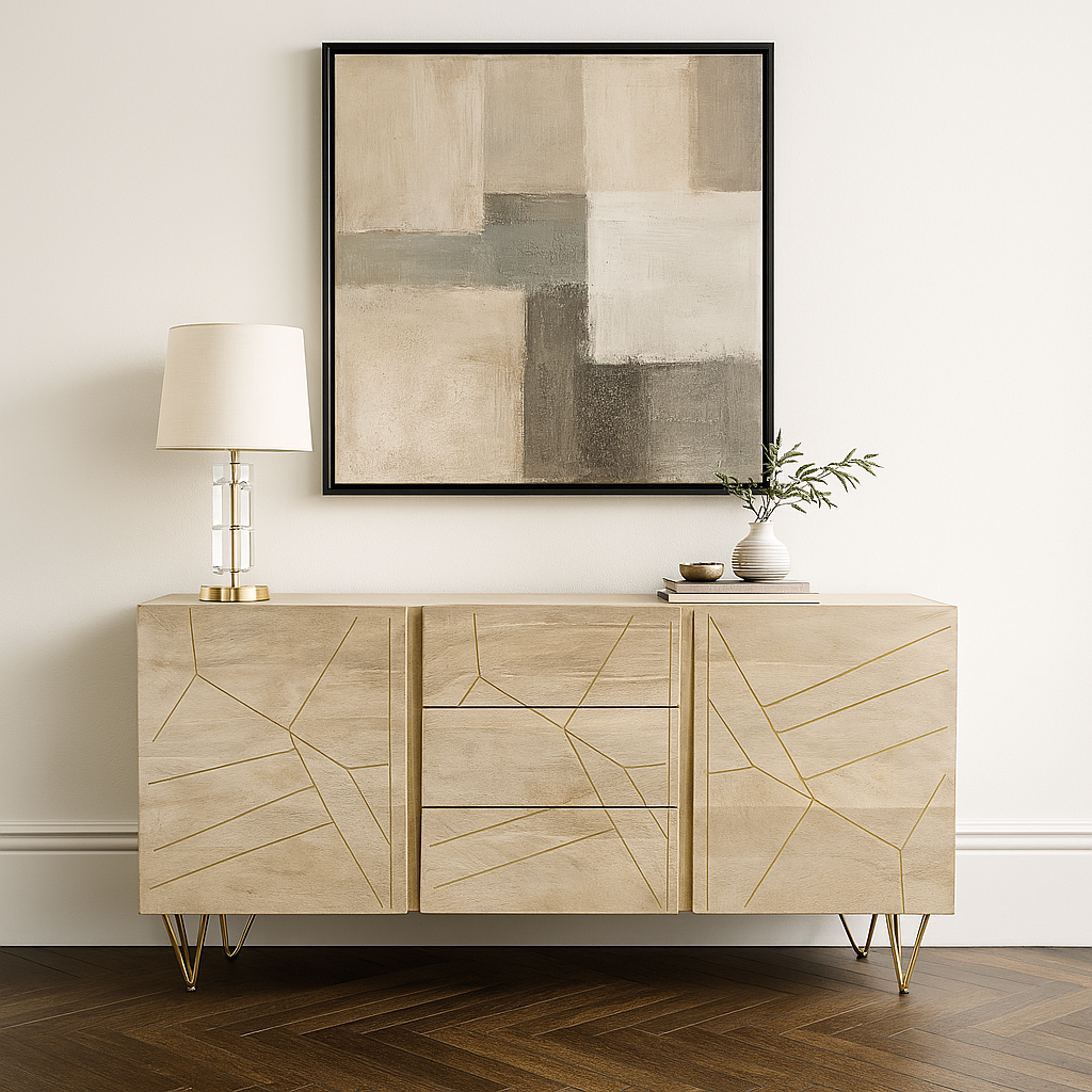 Light Gold Inlay Sideboard