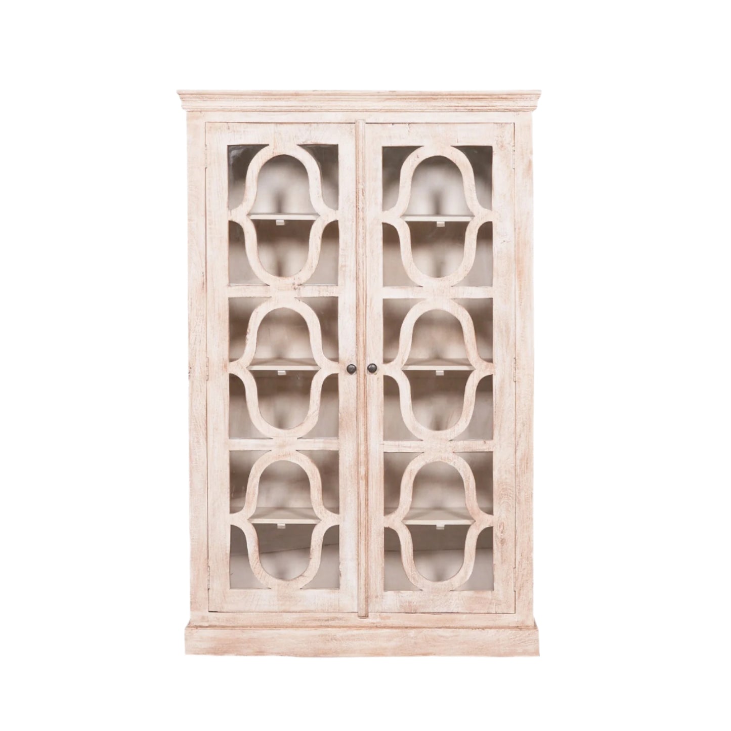 Solmere Mango Wood Display Cabinet