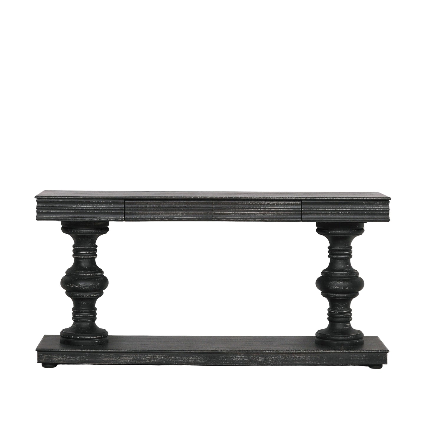Solmere Distressed Black Mango Wood 180cm Console Table