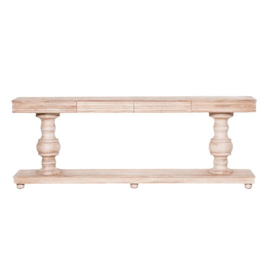 Solmere Mango Wood Console Table with Drawers