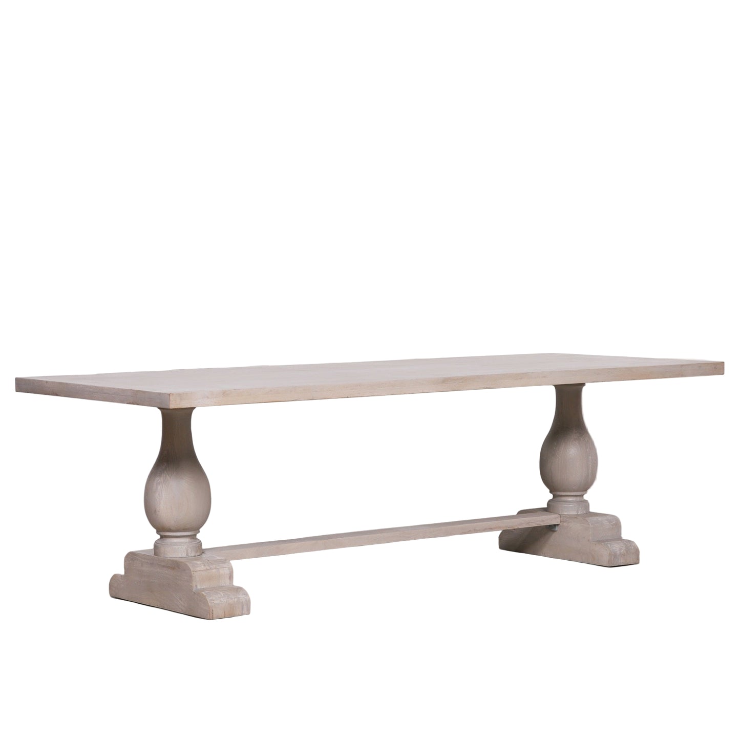 Aubrey 260cm Bleached Mango Wood Pedestal Dining Table