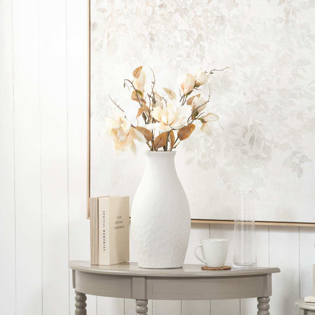 Eirene White Textured Stoneware Vase