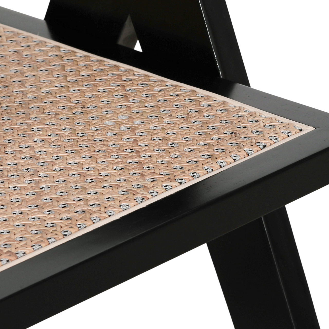 Noira Black Beech Wood Cane Dining Chair