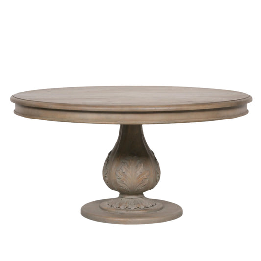 Acorn 150cm Round Rustic Washed Wood Dining Table