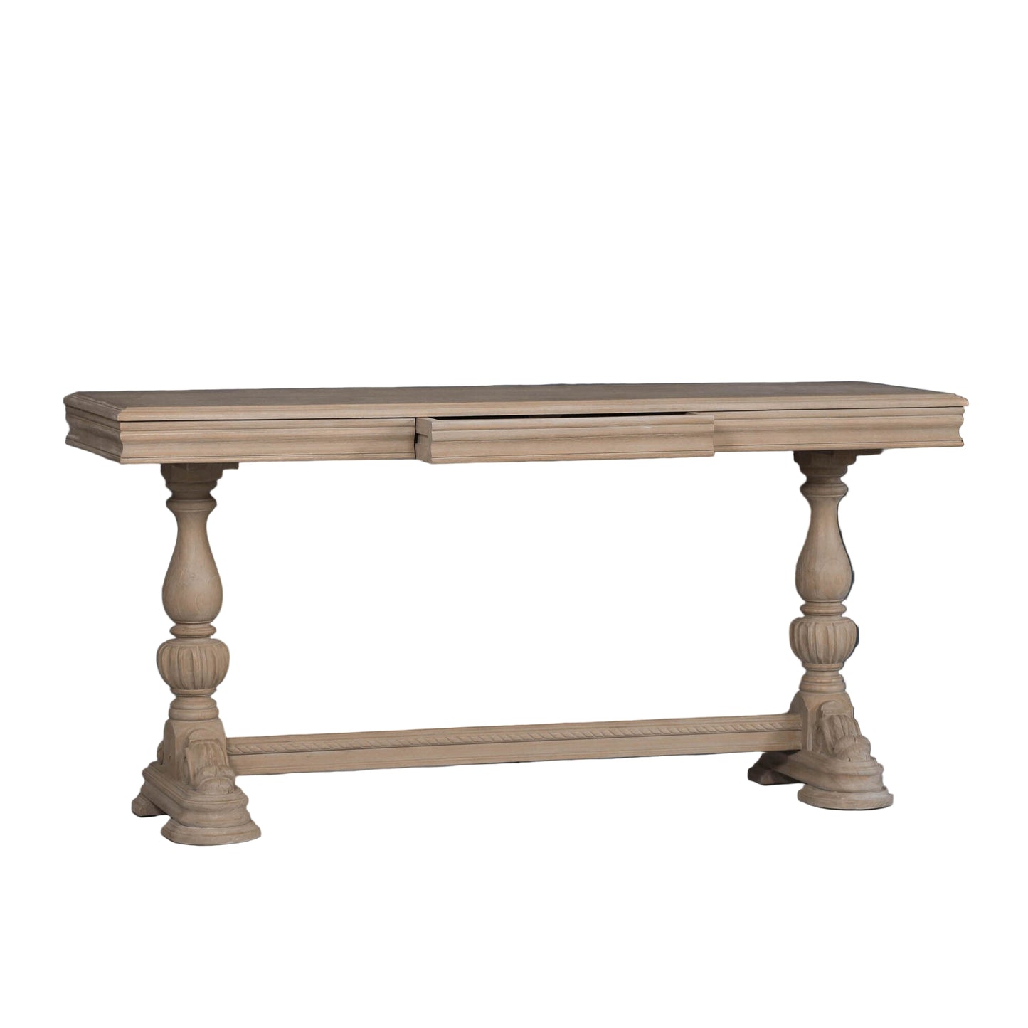 ArbourΓ© Rustic White Cedar Console Table with Carved Drawer
