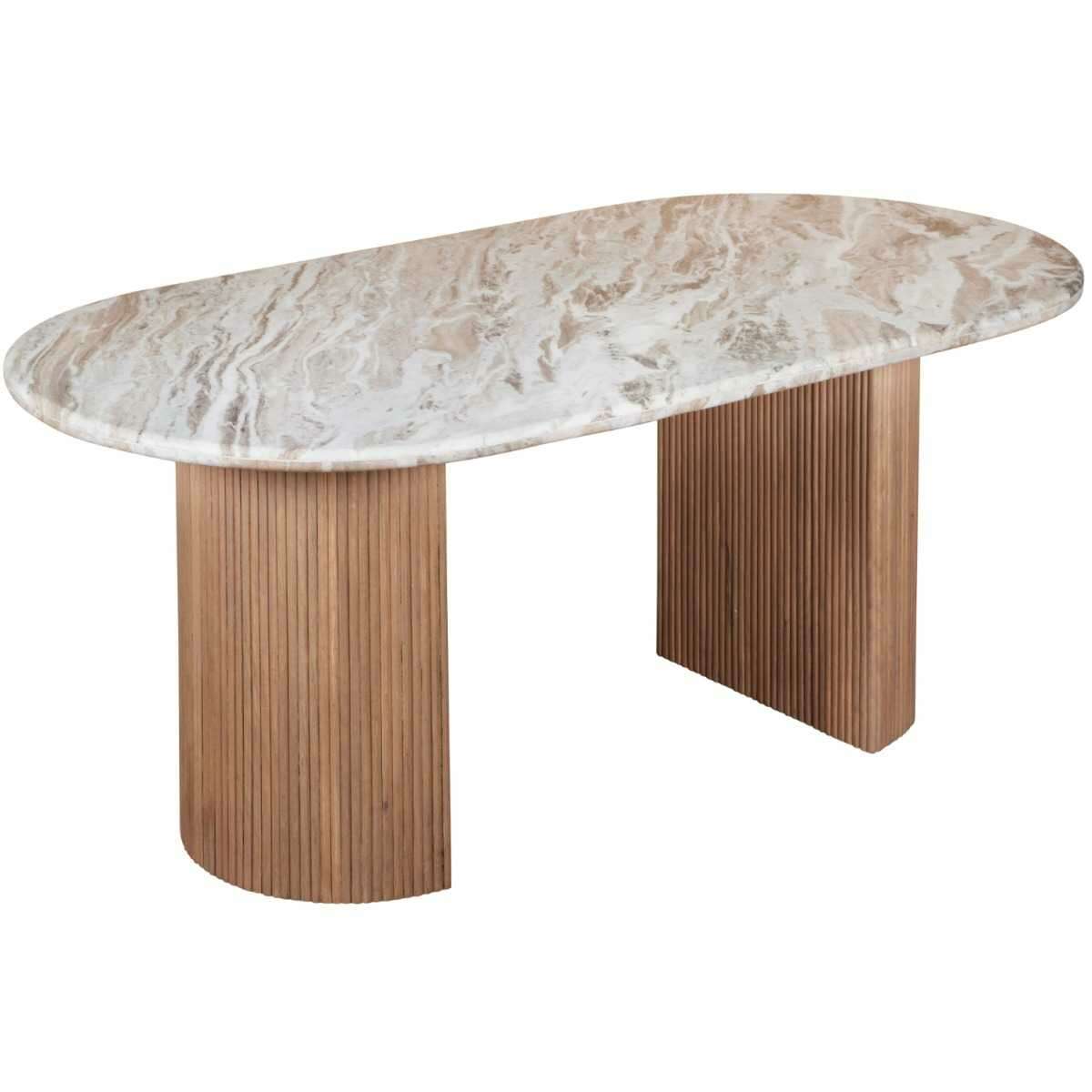 Stonebrook Mango Wood & Natural Marble 6-8 Seater Dining Table