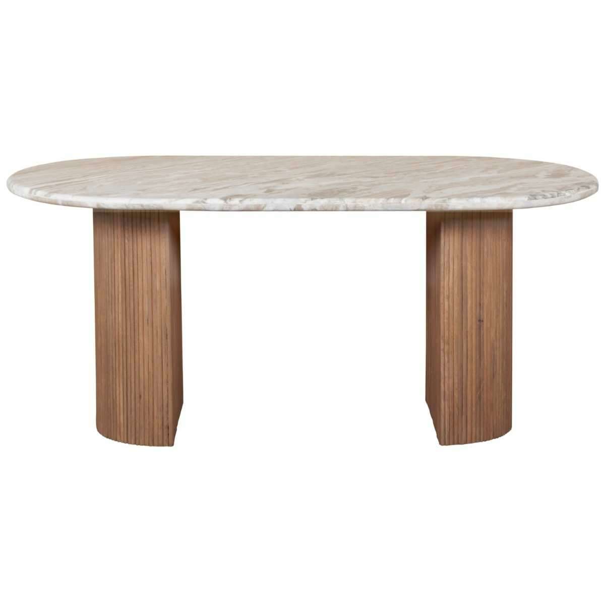 Stonebrook Mango Wood & Natural Marble 6-8 Seater Dining Table