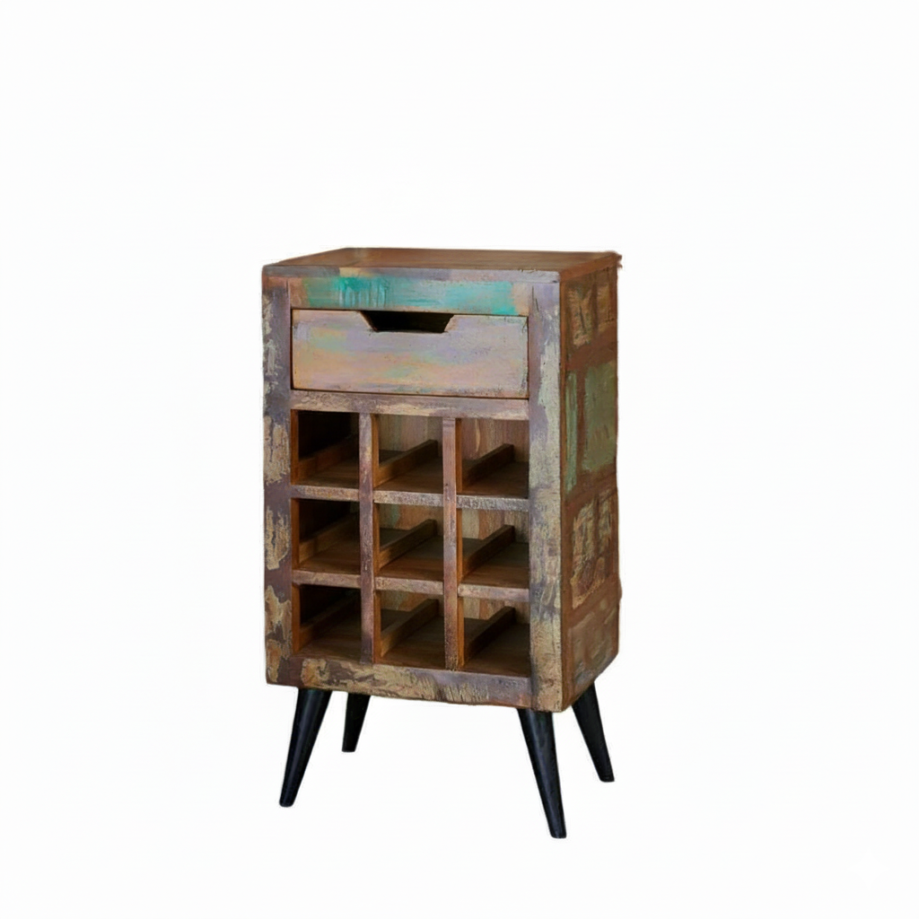 Coastal Chic Wine Rack Lamp Table