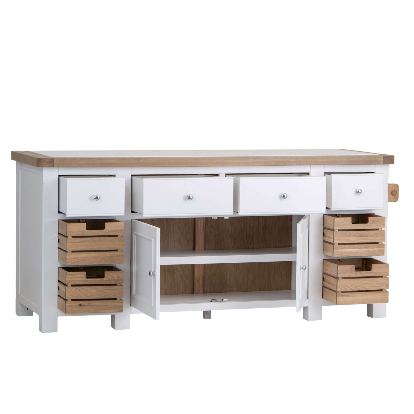 Chesterfield Large White/Oak Kitchen Island