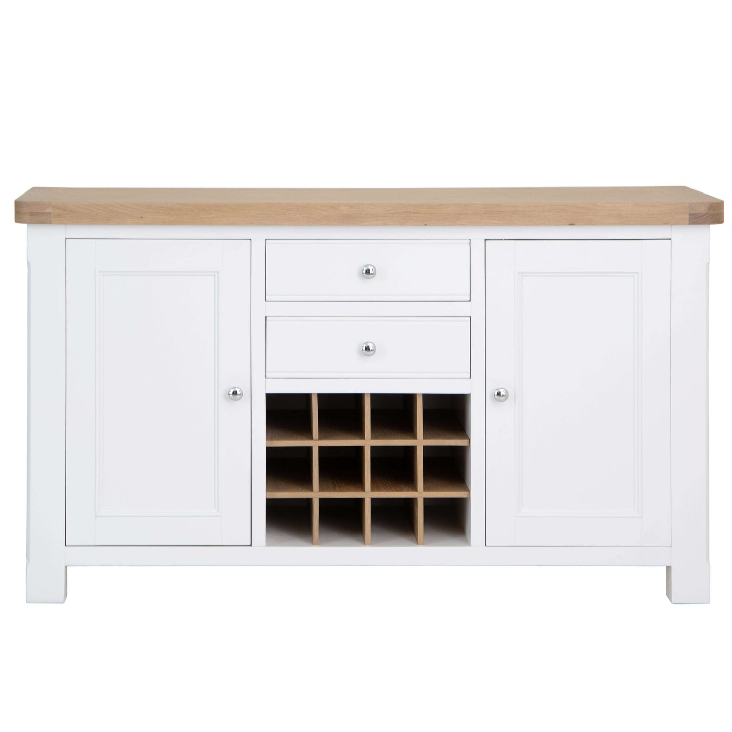 Chesterfield Oak Large Sideboard with Wine Rack