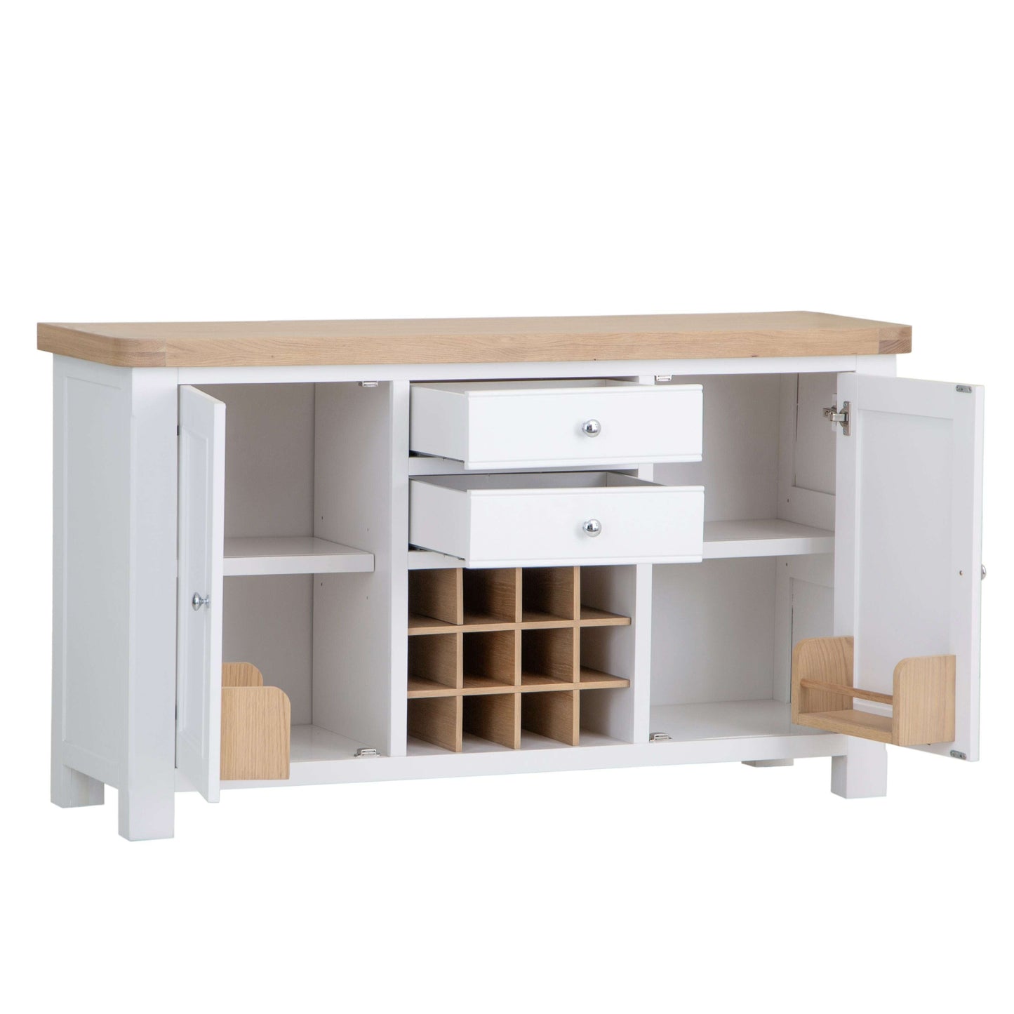 Chesterfield Oak Large Sideboard with Wine Rack