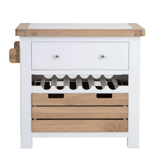 Chesterfield Small Kitchen Island with Wine Rack